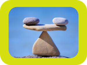 Fire steinblokker i balanse