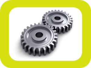 To tannhjul inntil hverandre